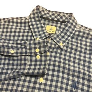 Johnnie O Men's Hangin Out Blue Gingham Button Down Shirt XX Large
